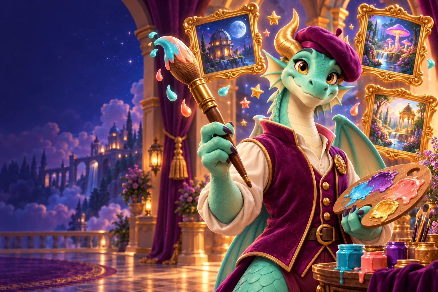 A mint dragon curator brings little painted worlds to life in Stolave’s magical 3D atelier.